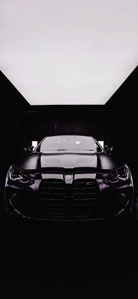 Phone Wallpaper Of Black BMW In A Dark Room