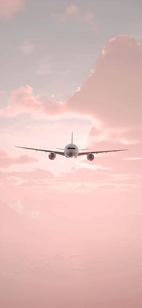Phone Wallpaper of Plane Flying In A Beautiful Sky
