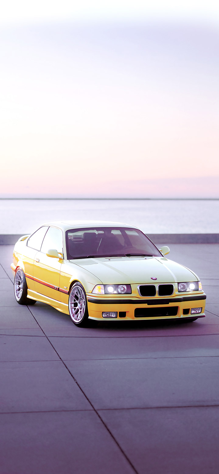 wallpaper of aesthetic bmw parked near the sea