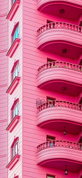 Phone Wallpaper Of Pink Building With Balconies