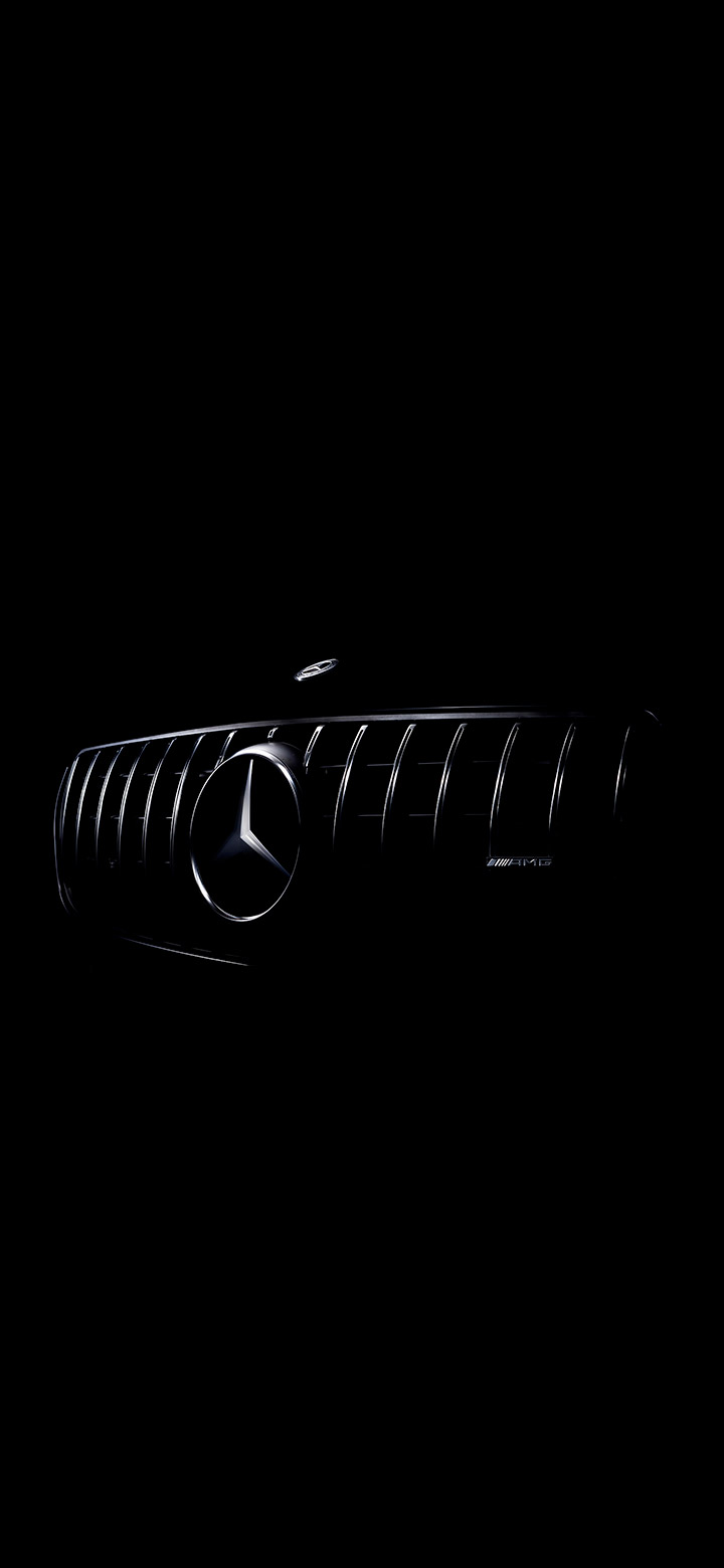 wallpaper of Mercedes Grill On A Black Background