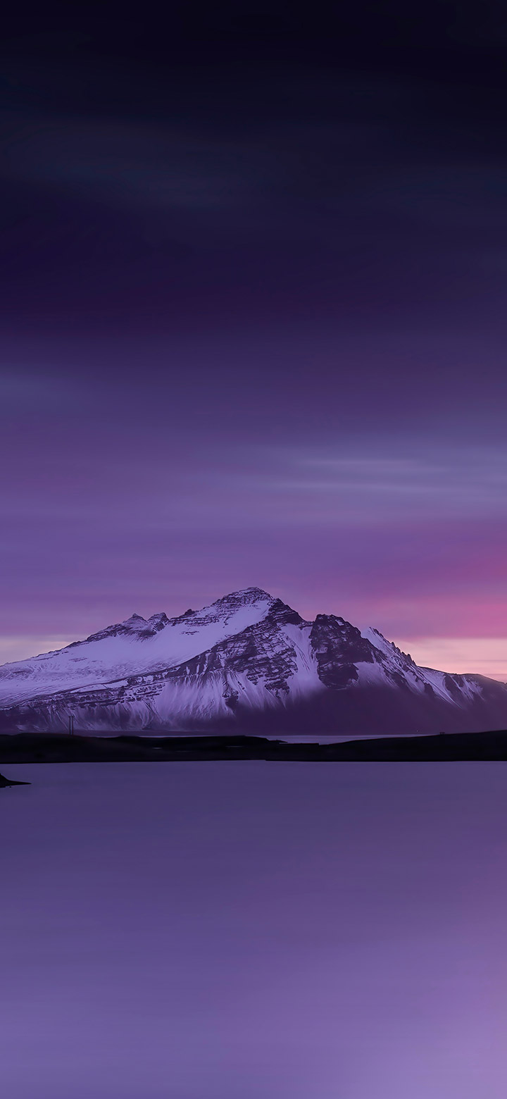 wallpaper of Evening Purple Sky Over The Mountain
