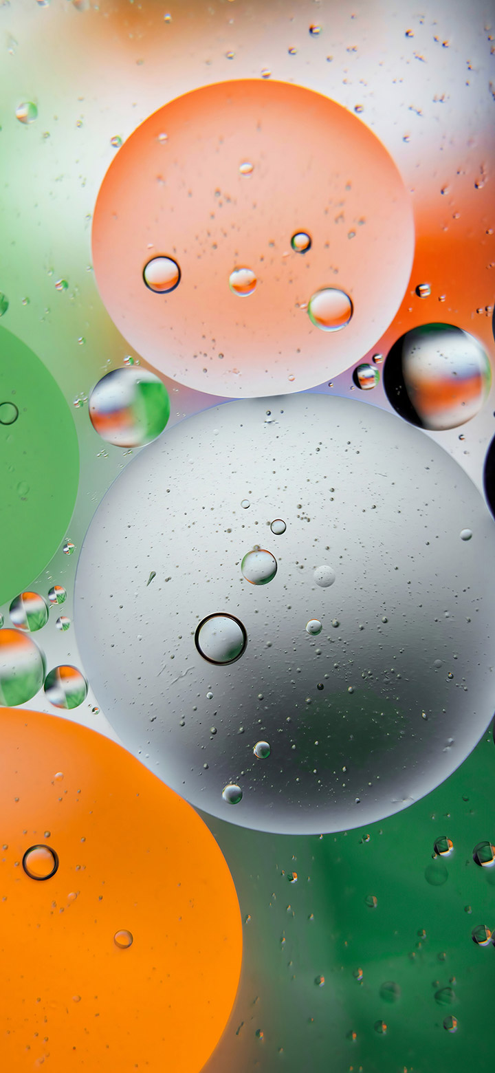 wallpaper of Colored Water Droplets