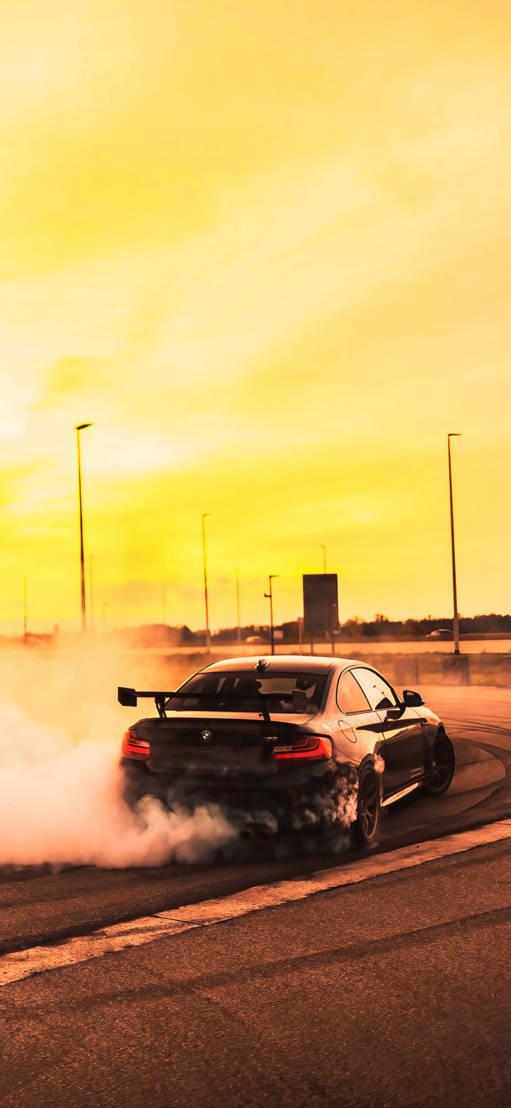 wallpaper of Cool BMW Drifting On The Road