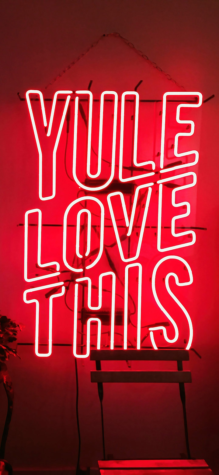 wallpaper of Cool Red LED Signage