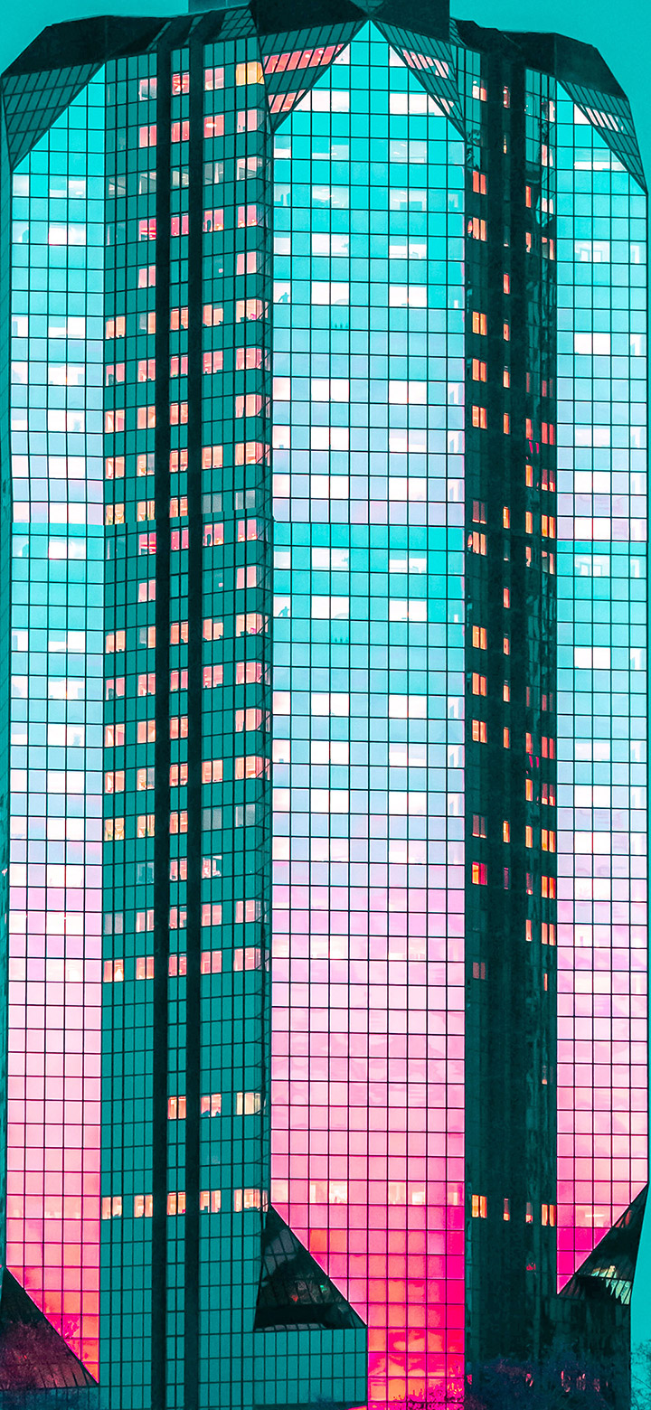 wallpaper of Cool Turquoise Glass Tower