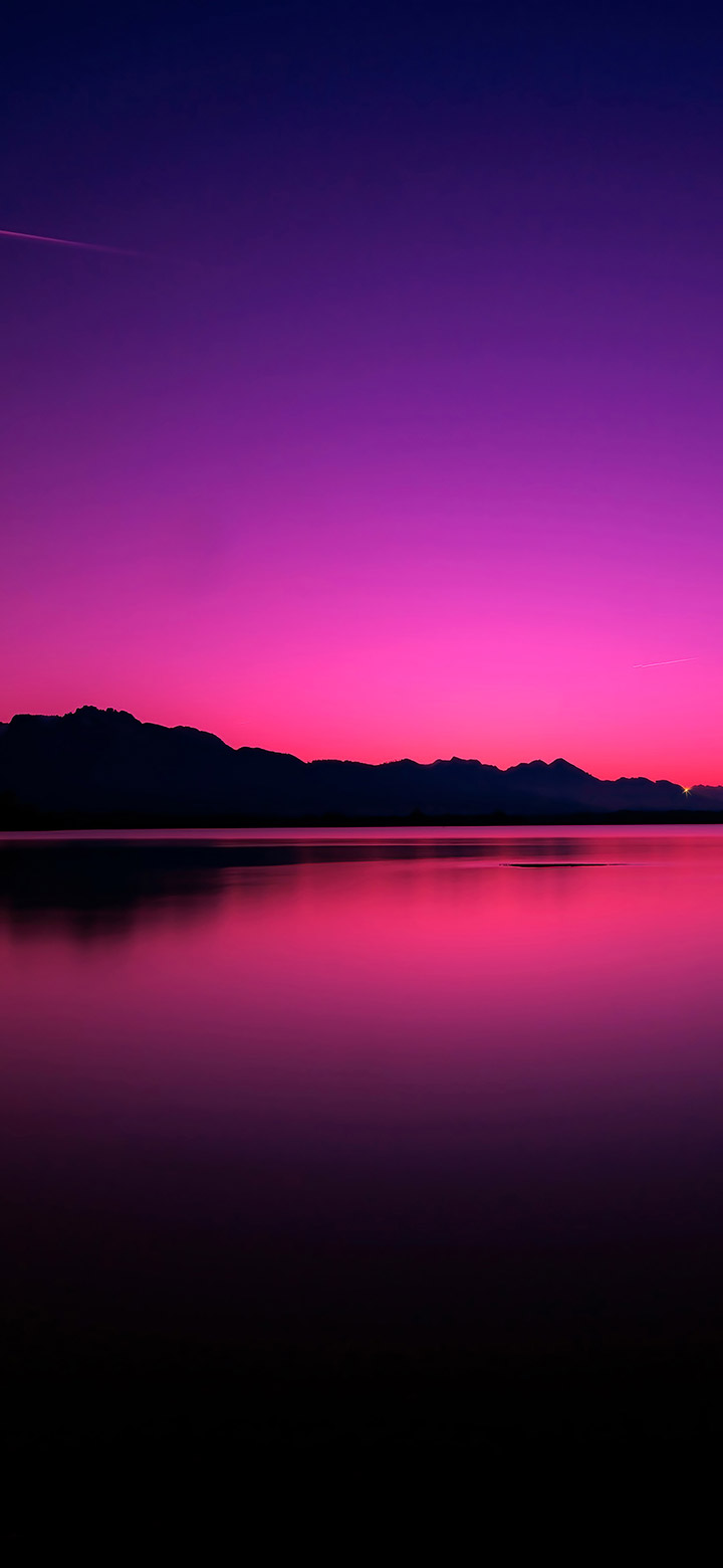wallpaper of Cool Twilight Over Purple Lake