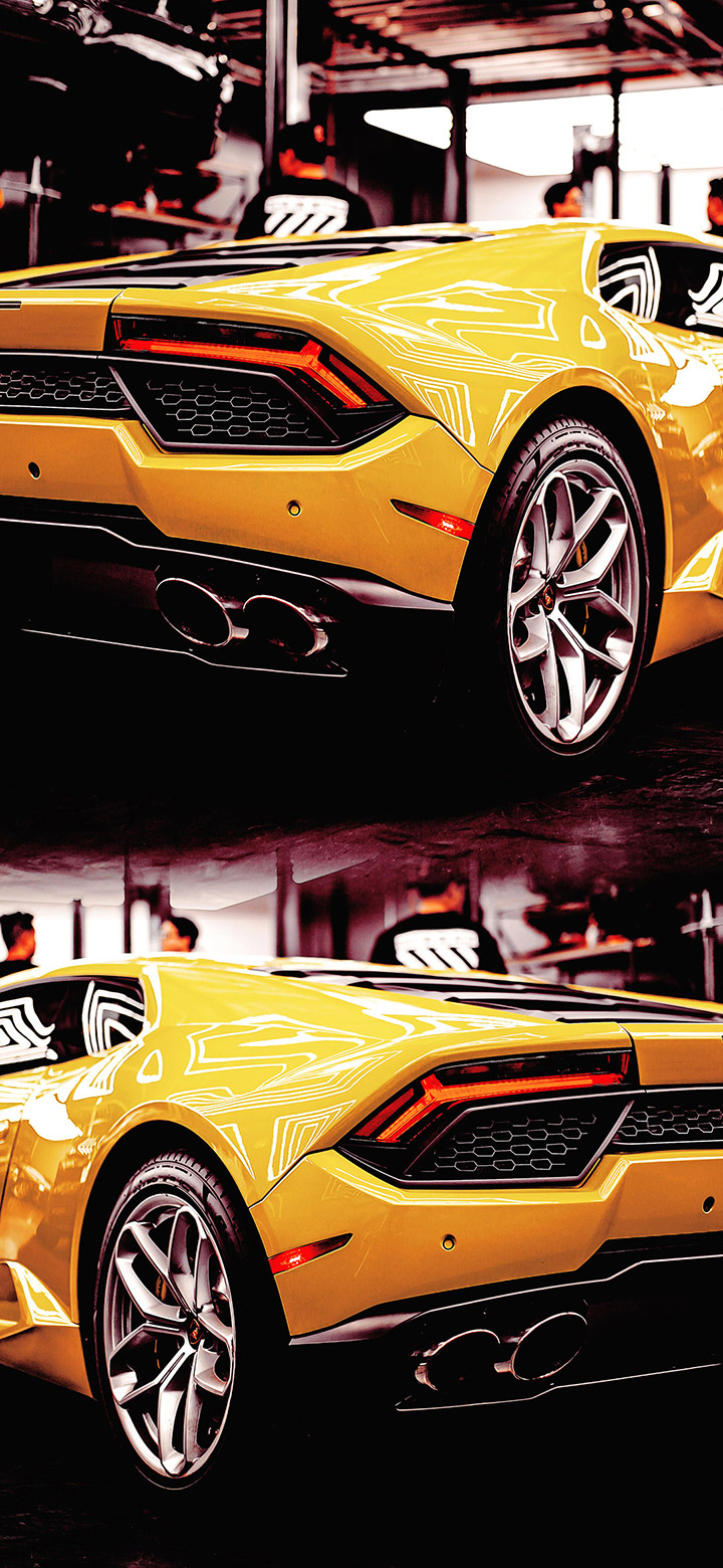 wallpaper of Cool Yellow Huracan Lamborghini Car