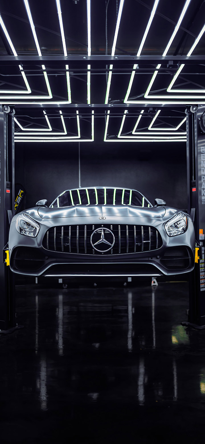 wallpaper of Mercedes Inside Dark Workshop