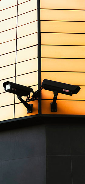 wallpaper of black surveillance cameras