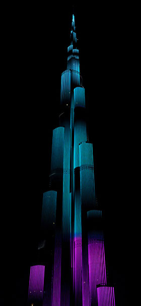 Phone Wallpaper Of Burj Khalifa During The Dark Night