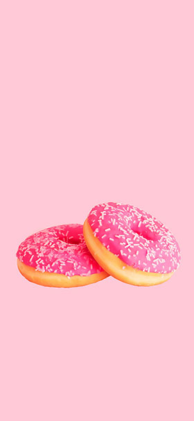 Lock Screen Wallpaper of Cool Strawberry Pink Doughnuts