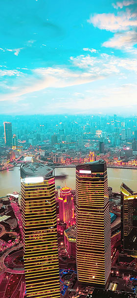 shanghai city skyline at night phone wallpaper