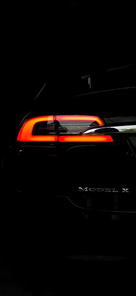Phone Wallpaper Of Tail Light Of Black Tesla Model X