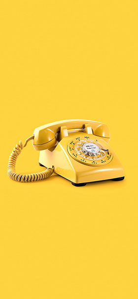 wallpaper of yellow retro phone