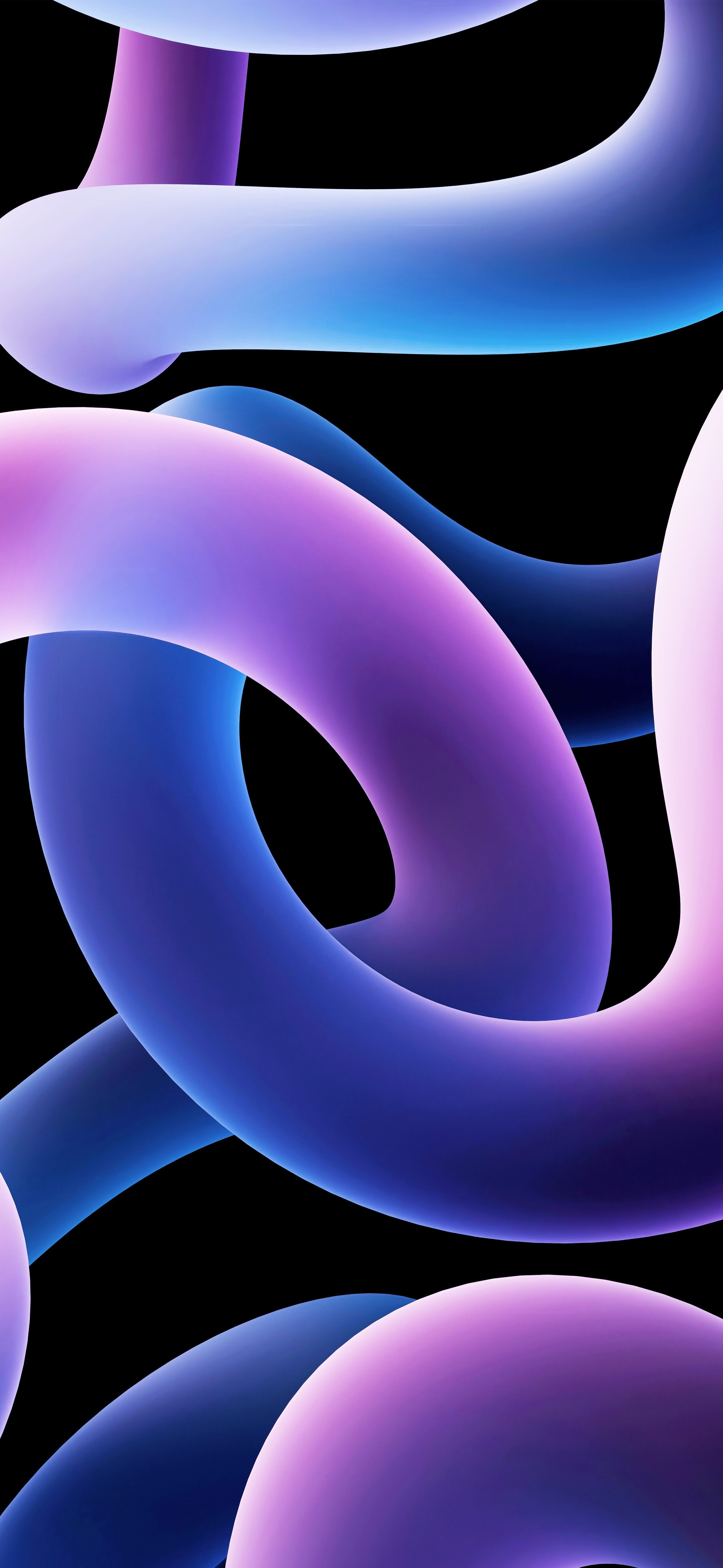 Cool twisted blue and purple 3D lines 4K Phone Wallpaper