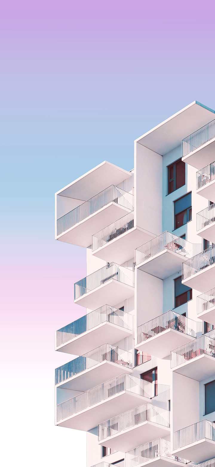 wallpaper of aesthetic tall building with balconies