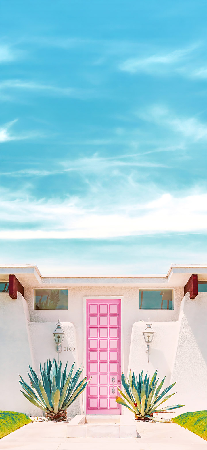 wallpaper of aesthetically designed white villa