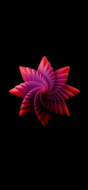 Phone Wallpaper of Cool purple floral 3D shape