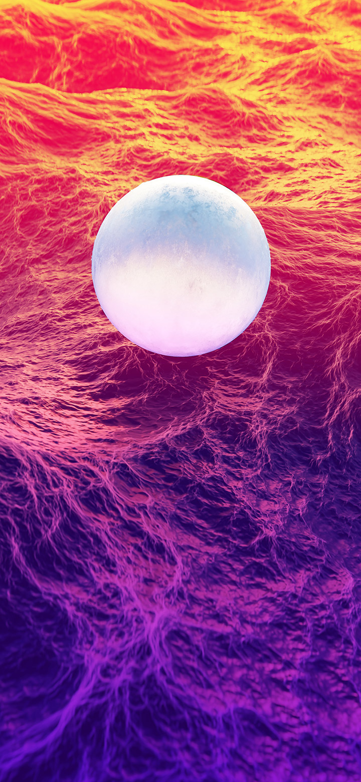 wallpaper of Marble Ball Floating In The Ocean
