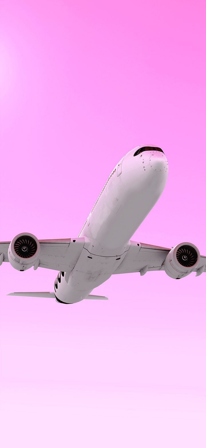 wallpaper of Cool Plane Flying Through Pink Sky