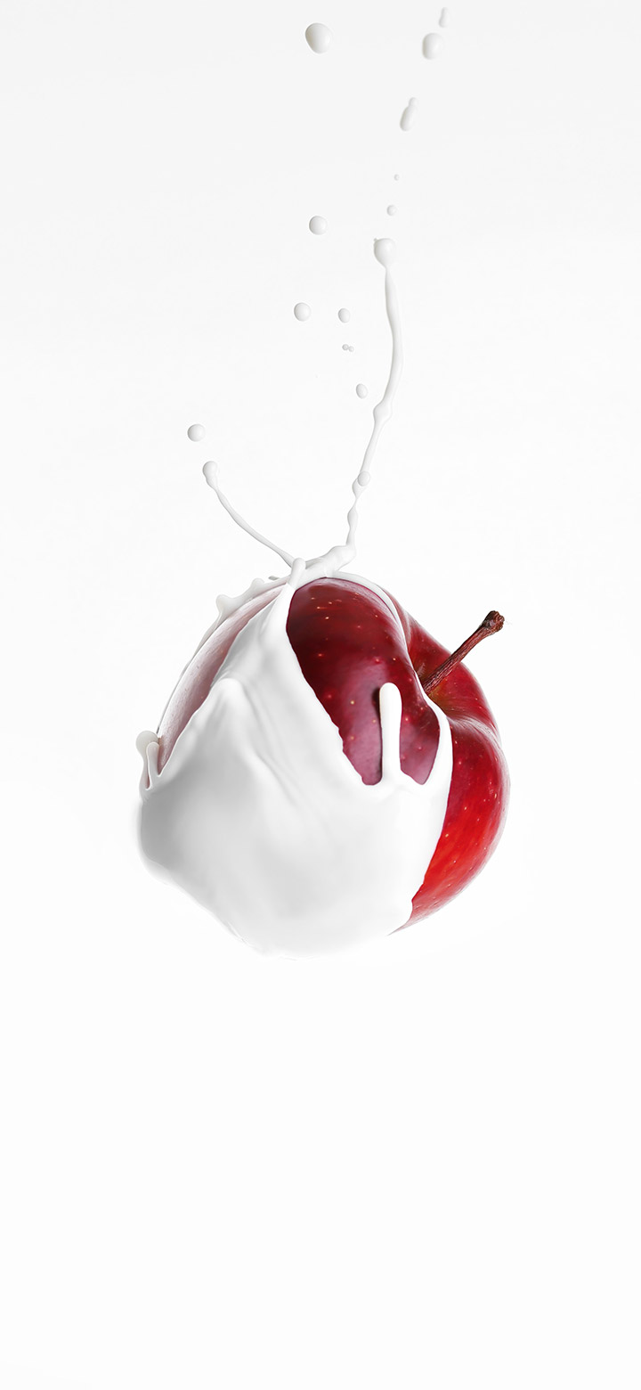 wallpaper of Apple Floating In White Space