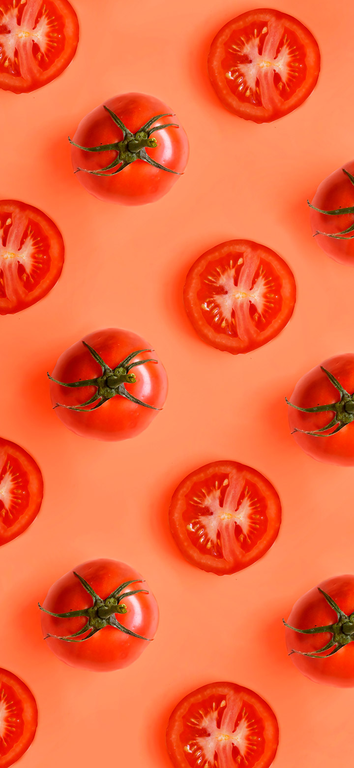 wallpaper of Red Tomatoes Pattern