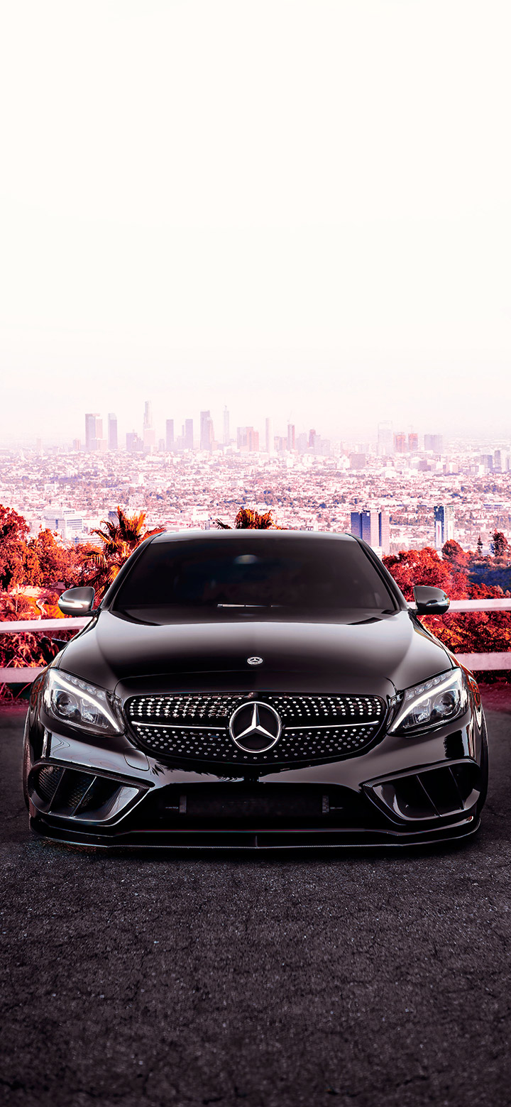 Download wallpaper 800x1420 mercedes-benz c300, mercedes, car, white, rear  view iphone se/5s/5c/5 for parallax hd background