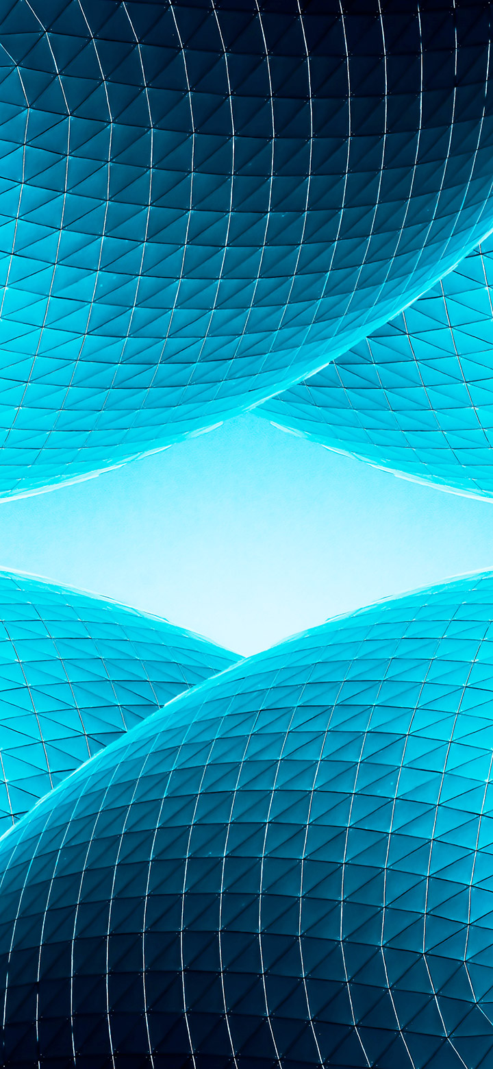 wallpaper of Blue Abstract Spherical Architecture