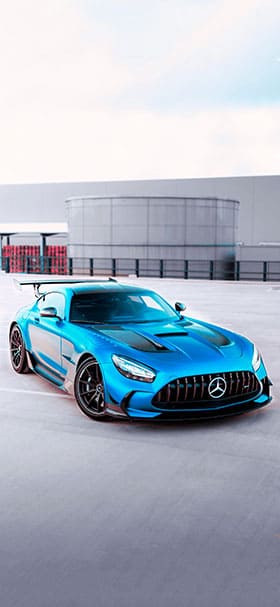 cool mercedes painted in turquoise phone wallpaper